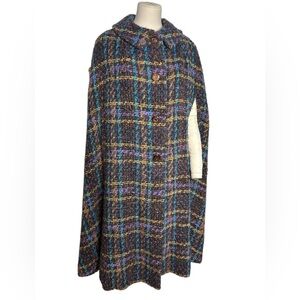 Vintage 60’s multicolored tweed boucle cape